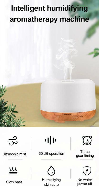 Aroma Diffuser, 500ml Aromatherapy Oil Diffuser with 7-Color Light, Timer-Adjustable Fog Mode Setting
