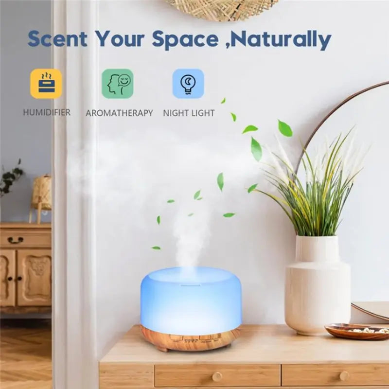AEE2-Essential Oil Diffuser 500Ml Humidifier Diffusers Aromatherapy Diffuser With Remote Control