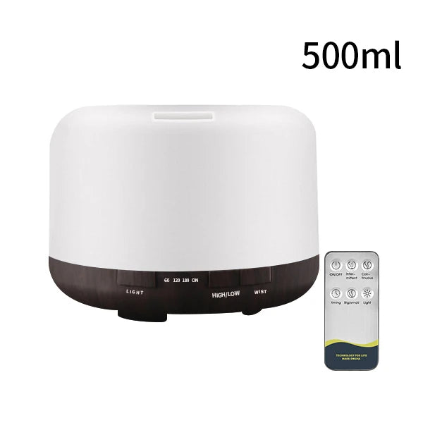 Aroma Diffuser, 500ml Aromatherapy Oil Diffuser with 7-Color Light, Timer-Adjustable Fog Mode Setting
