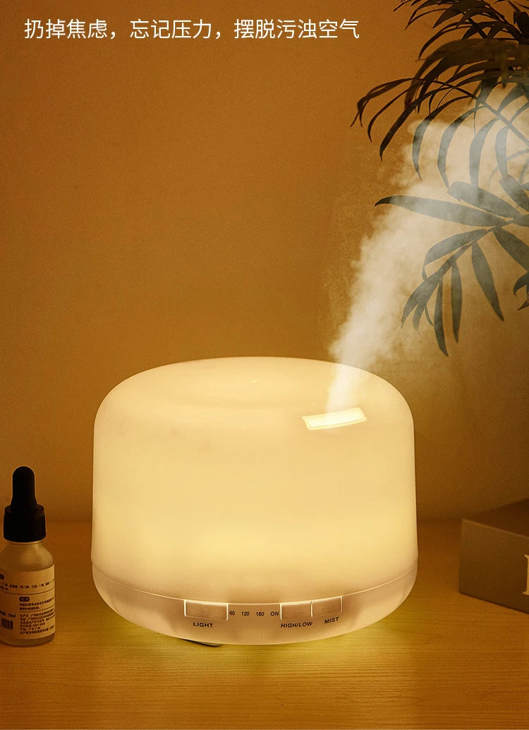 Aroma Diffuser, 500ml Aromatherapy Oil Diffuser with 7-Color Light, Timer-Adjustable Fog Mode Setting