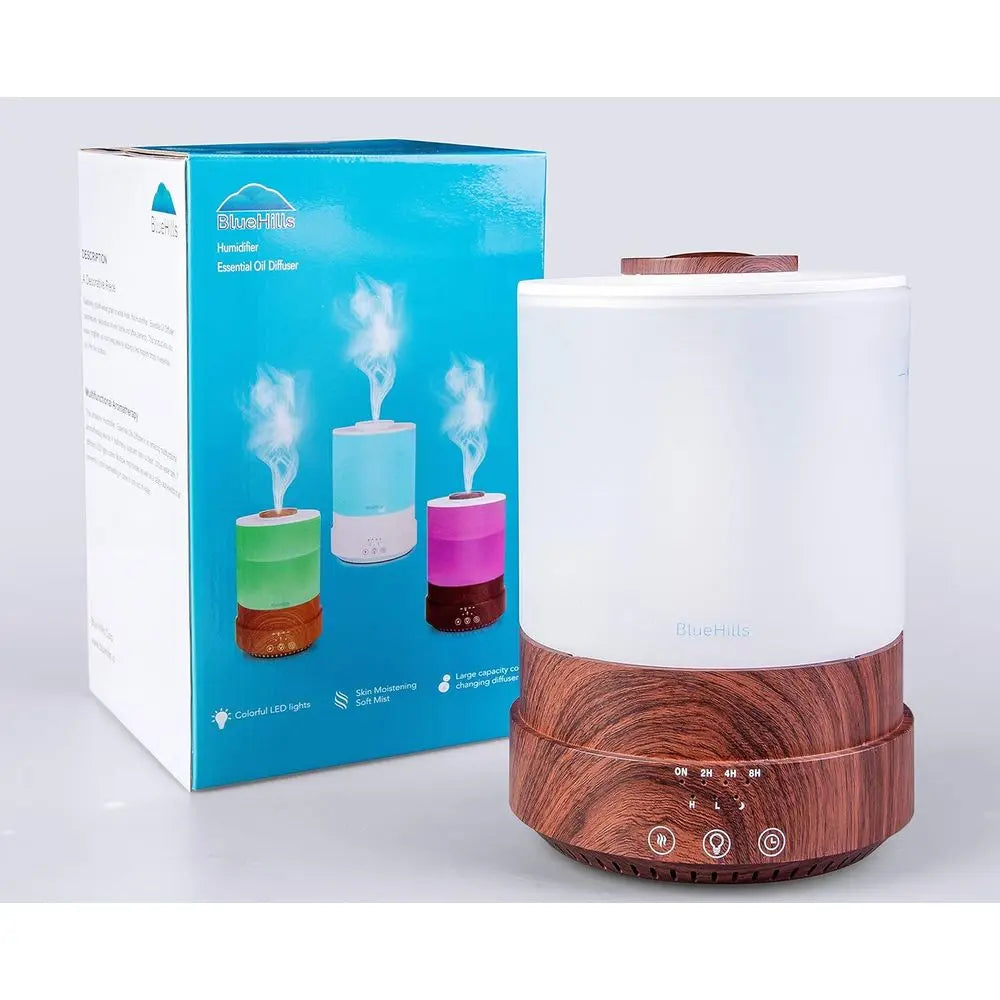2500ml Large XL Essential Oil Diffuser - 30-Hour Aromatherapy Mist for Large Rooms with 7 LED Lights and Auto Shut-Off